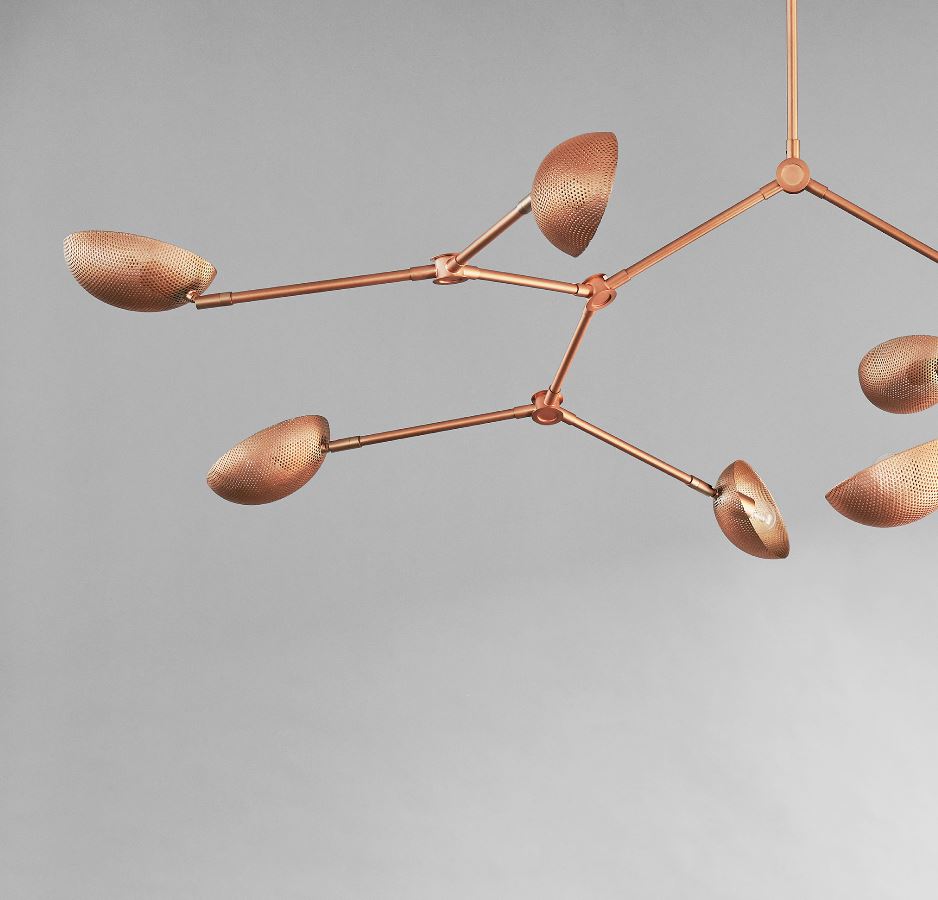 DROP CHANDELIER PERFORATED ROSE STOR 1 DROP CHANDELIER PERFORATED ROSE STOR