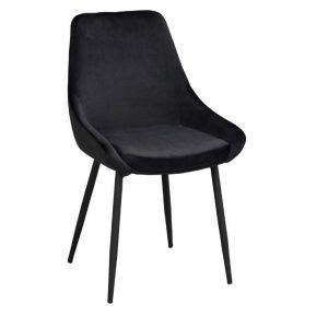 Sierra stol svart sammetm 2-pack