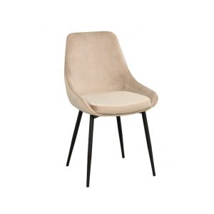 Sierra stol beige sammet 2-pack
